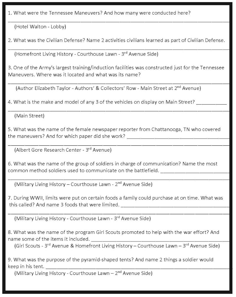 Tennessee Maneuvers First Quiz - May 14, 2022