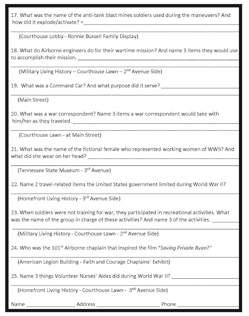 Tennessee Maneuvers Quiz - Part 3 - May 14, 2022