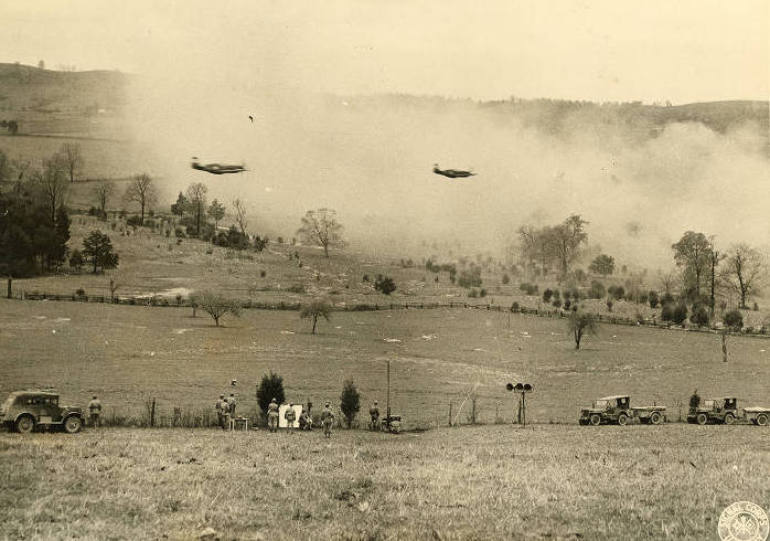 Maneuvers Planes Over Field - Tennessee Maneuvers Remembered